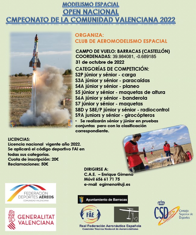 CARTEL OPEN NACIONAL MODELISMO ESPACIAL 2022